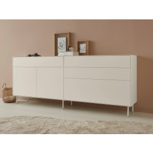 LeGer Home by Lena Gercke Dressoir Essentials Breedte: 224 cm, MDF gelakt, push-to-open-functie (2 stuks)