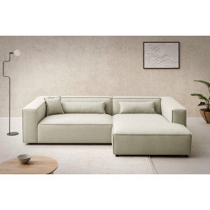 LeGer Home by Lena Gercke Hoekbank PIARA XXL, Big-sofa in cord of linnenlook, L-vorm, met biesnaad