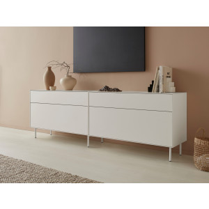 LeGer Home by Lena Gercke Tv-meubel Essentials Breedte: 224 cm, MDF gelakt, push-to-open-functie (2 stuks)