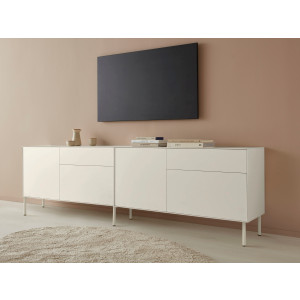 LeGer Home by Lena Gercke Tv-meubel Essentials Breedte: 254 cm, MDF gelakt, push-to-open-functie (2 stuks)