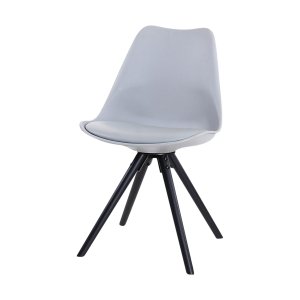 Legno eetkamerstoel grijs - zwart houten onderstel