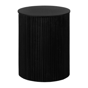Lewis & Loft Bijzettafel Lonne - FSC® mangohout - Met opbergruimte - ⌀40 cm - Zwart