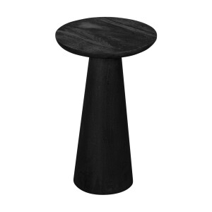 Lewis & Loft Bijzettafel Laci - Rond - FSC®-gecertificeerd mangohout - ø30 cm - Gezandstraald zwart