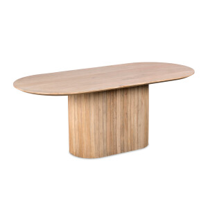 Lewis & Loft Eettafel Lynn - Ovaal - 200x90 cm - FSC®-gecertificeerd mangohout - Naturel