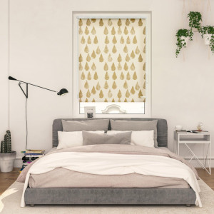 LICHTBLICK Rolgordijn met zijbediening Rolgordijn Klemmfix, zonder boren, verduistering, golden drops - goud (1 stuk)