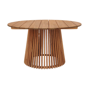 Lidewij ronde teakhouten tuintafel naturel - Ø 120 cm