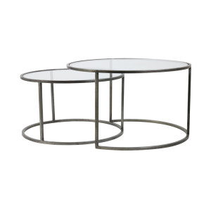 Light & Living Salontafel 'Duarte' Set van 2 stuks, kleur Vintage Zilver