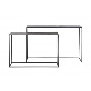 Light & Living Sidetable 'Boca' Set van 2 stuks, ruw lood ant-mat zwart