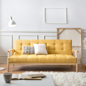 Artistiq Slaapbank 'Lilly', 190cm, kleur Okergeel