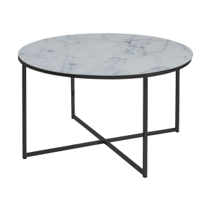 Owen salontafel marmerlook wit - Ø 80 cm