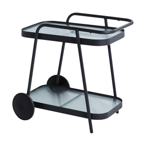 Lisa glazen keuken trolley zwart