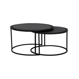 Light & Living Salontafel 'Talca' Set van 2 stuks, 67/75cm, kleur Antiek Lood