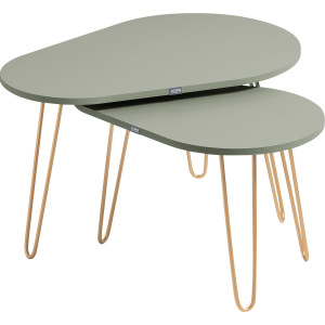 LOOKS BY WOLFGANG JOOP Salontafel Looks Organic Set van 2 verschillend grote tafels, met hoogwaardige metalen poten