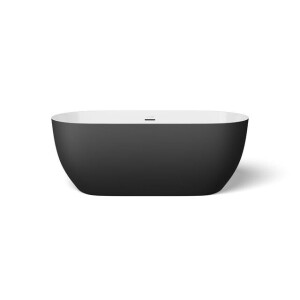 Looox Chill vrijstaand ligbad - 170x80x60cm - Acryl - wit glans / zwart mat chill17080gwmz