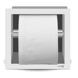 Looox Closed closetrolhouder - inbouw - 1 rol - wit mat cl4-w