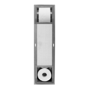 Looox Closed inbouw closetrolhouder - met reserverolhouder - 5 rollen - rvs geborsteld cl5