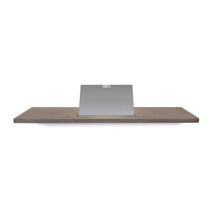 Looox Wood collection bath shelf 78cm met houder RVS geborsteld eiken RVS geborsteld wbshelf78rvs