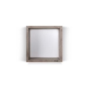 Looox Wood collection wand BoX 30x30cm met achterplaat wit eiken mat wit wbox30mw