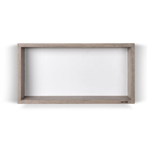 Looox Wood collection wand BoX 60x30cm met achterplaat wit eiken mat wit wbox60mw