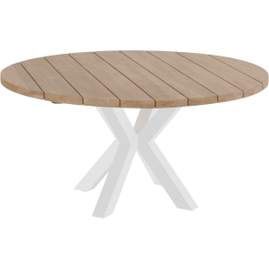 Hartman Ronde Tuintafel 'Stephanie' Teakhout, 150cm, kleur Naturel/Wit