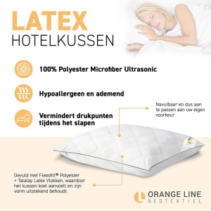 Hoofdkussen Hotel - Latex - Geschikt Voor Zij - En Rugslapers - Dekbed-Discounter.nl