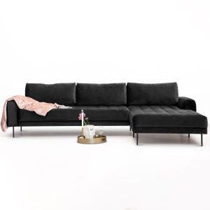 Sohome Loungebank 'Kimberley' Velvet-Antraciet-Rechts