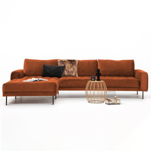 Sohome Loungebank 'Kimberley' Velvet-Koper-Links