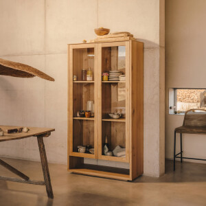 Kave Home Vitrinekast 'Alguema' Eiken en glas, 185 x 100cm
