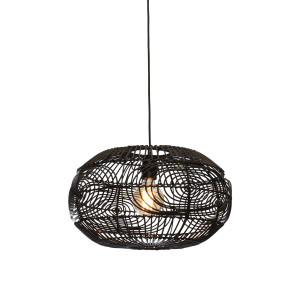 GOOD&MOJO Hanglamp 'Madeira' Rotan, 48cm, kleur Zwart