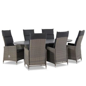 Garden Collections Madera/Graniet ovaal 240 cm dining tuinset 7-delig
