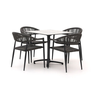 Manifesto Belpasso/Canzo 80cm dining tuinset 5-delig stapelbaar inklapbaar - Laagste prijsgarantie!