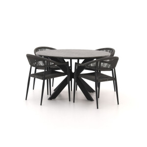 Manifesto Belpasso/Fidenza ø126cm dining tuinset 5-delig stapelbaar - Laagste prijsgarantie!