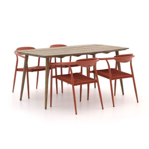 Manifesto Cavone/ROUGH-K 160cm dining tuinset 5-delig stapelbaar - Laagste prijsgarantie!