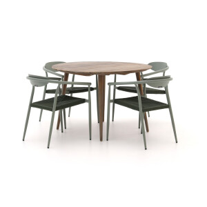 Manifesto Cavone/ROUGH-K ø 115cm dining tuinset 5-delig stapelbaar - Laagste prijsgarantie!