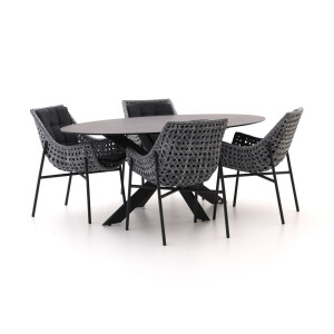 Manifesto Novara/Furato ellips 200cm dining tuinset 5-delig - Laagste prijsgarantie!