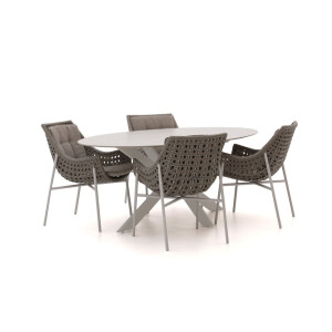 Manifesto Novara/Furato ellips 200cm dining tuinset 5-delig - Laagste prijsgarantie!