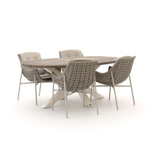 Manifesto Novara/ROUGH-Y Ellips 200cm dining tuinset 5-delig - Laagste prijsgarantie!