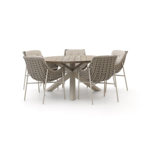 Manifesto Novara/ROUGH-Y ø150cm dining tuinset 6-delig - Laagste prijsgarantie!