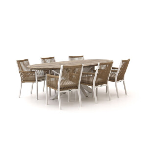 Manifesto Rivola/ROUGH-Y Ellips 240cm dining tuinset 7-delig - Laagste prijsgarantie!