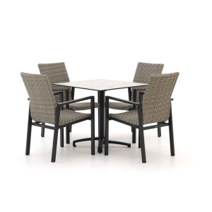 Manifesto Villongo/Canzo 80cm dining tuinset 5-delig stapelbaar inklapbaar - Laagste prijsgarantie!