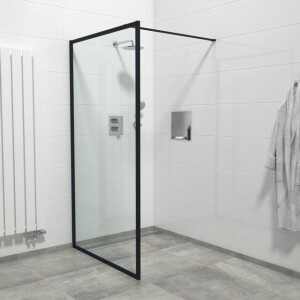 Marenza Bellini Inloopdouche - 110x200cm - veiligheidsglas - helder glas - frame rondom - anti kalk - mat zwart Mirrors-110