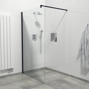 Marenza Bellini Inloopdouche - 80x200cm - helder glas - mat zwart WR80-B/C