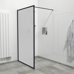Marenza Bellini Inloopdouche - 80x200cm - veiligheidsglas - mat glas - frame rondom - anti kalk - mat zwart Mirrors-80B/NFF/F