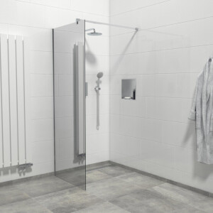 Marenza Bellini Inloopdouche - 80x200cm - veiligheidsglas - spiegel buitenzijde - anti kalk - chroom WR80-C/M