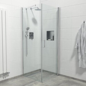 Marenza Neptune Douchecabine - 1 draaideur - Zijwand - 90x90x200cm - 6mm veiligheidsglas - anti kalk - chroom SKII1221-90-C