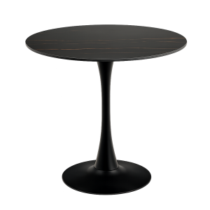 Marly ronde eettafel keramiek zwart - Ø90x75 cm