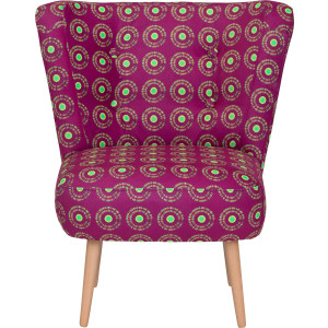 Max Winzer Fauteuil NIKKI Solitaire meubels in retrolook, met designerstof van Andreea Boyer