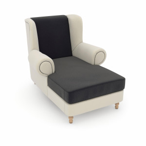 Max Winzer Oorfauteuil MADELEINE Fluweelvelours bekleding in vele kleurcombinaties (set)