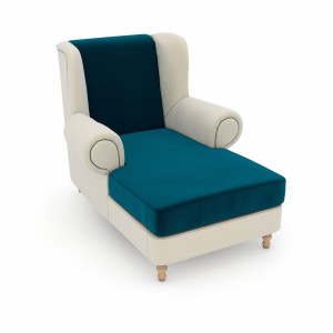 Max Winzer Oorfauteuil MADELEINE Fluweelvelours bekleding in vele kleurcombinaties (set)