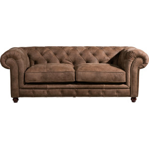 Max Winzer Zithoek Old Engeland Chesterfield leren zithoek met capitonnage & siernagels (voordeelset, 3-delig)